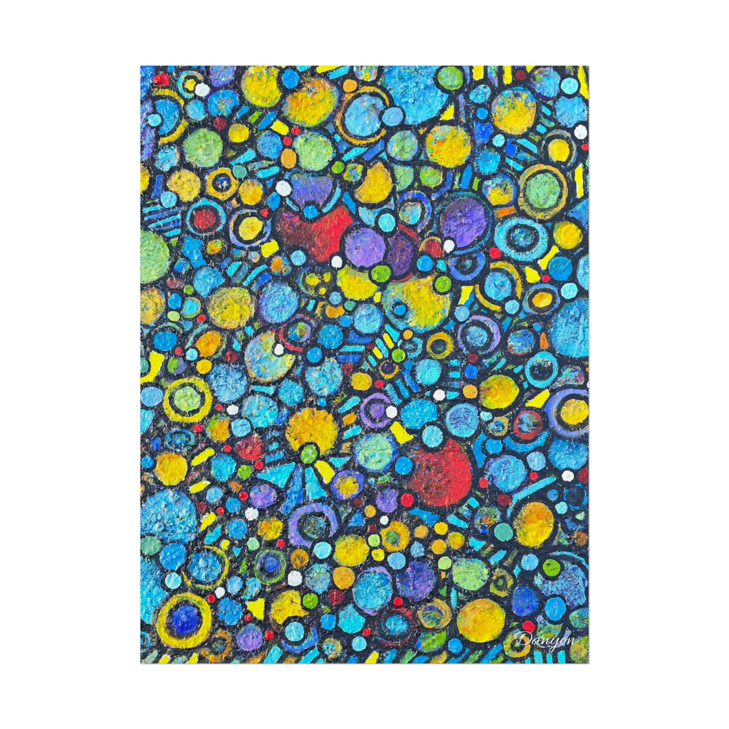 Abstract Color Bubble Rolled Poster — Vibrant Geometric Wall Art