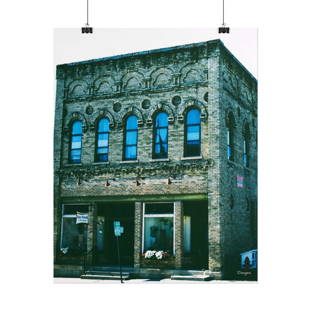 Vintage Brick Building Photo Poster — Architectural Wall Art