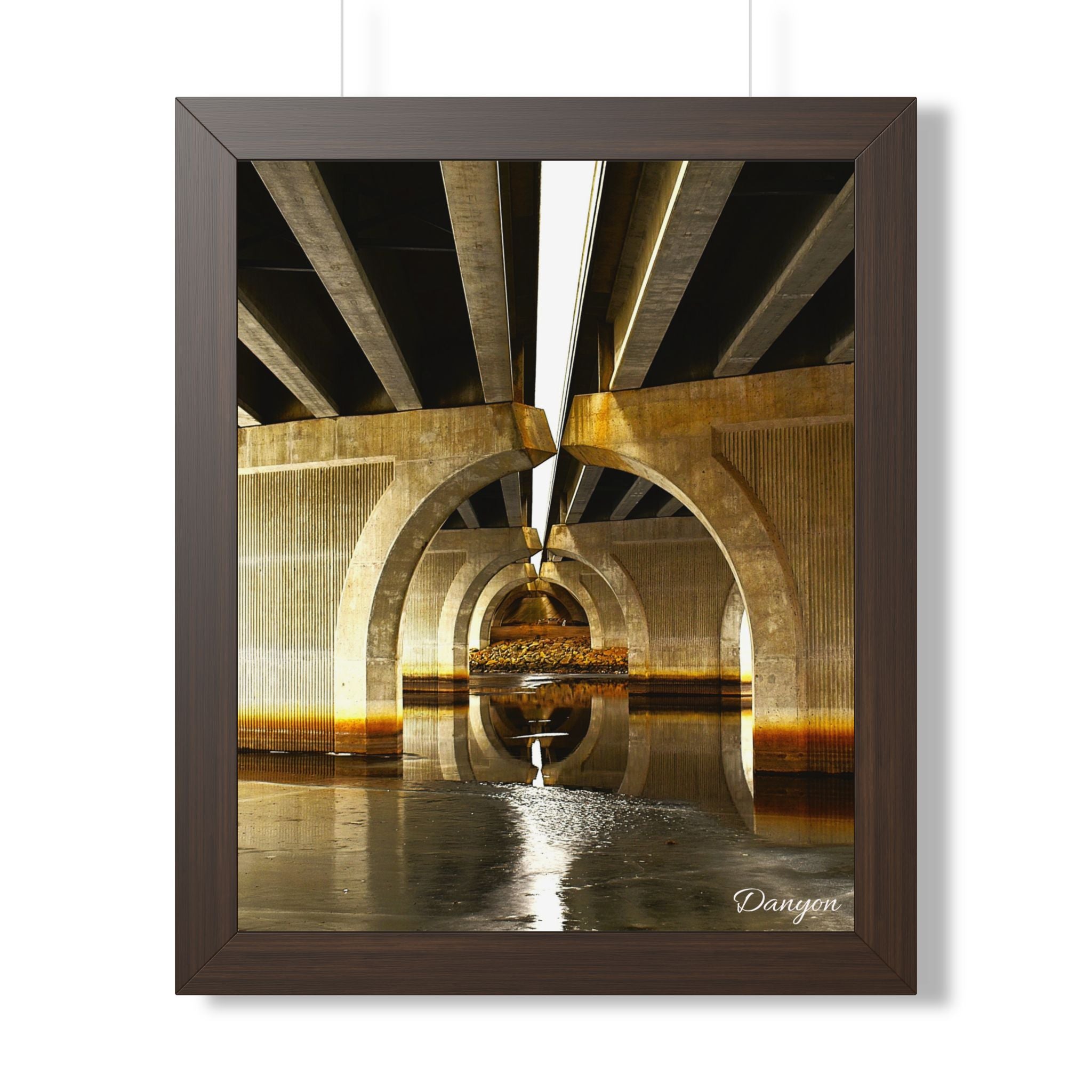 Framed Poster — Industrial Bridge Arch Photography (Vertical)