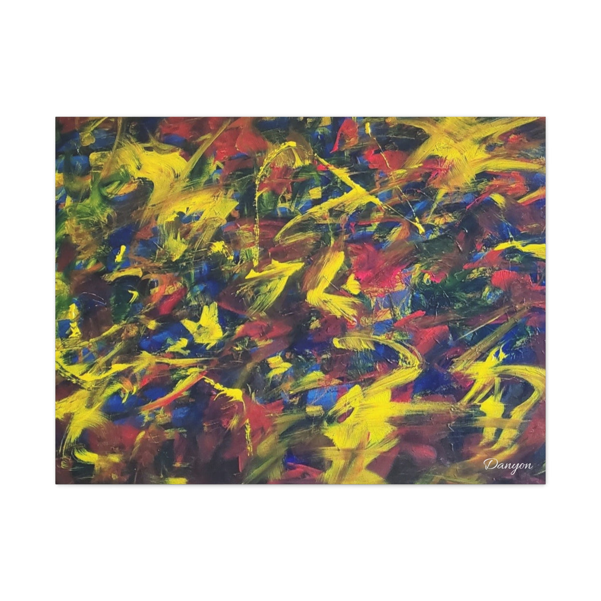 Abstract Color Burst Matte Canvas Print — Vibrant Stretched Wall Art