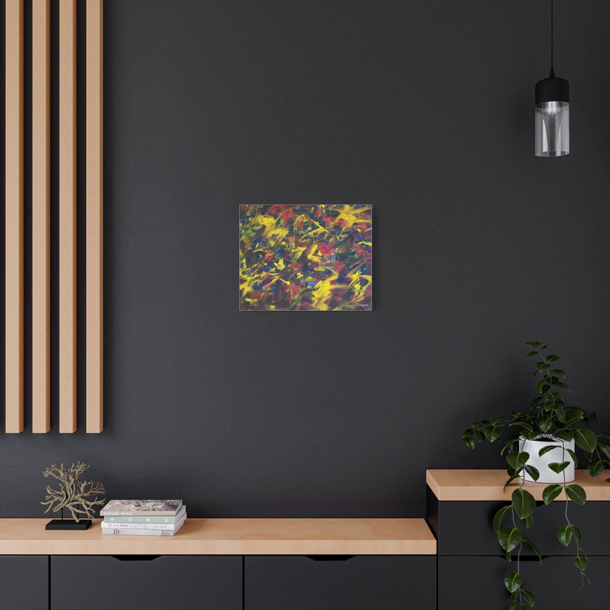 Abstract Color Burst Matte Canvas Print — Vibrant Stretched Wall Art