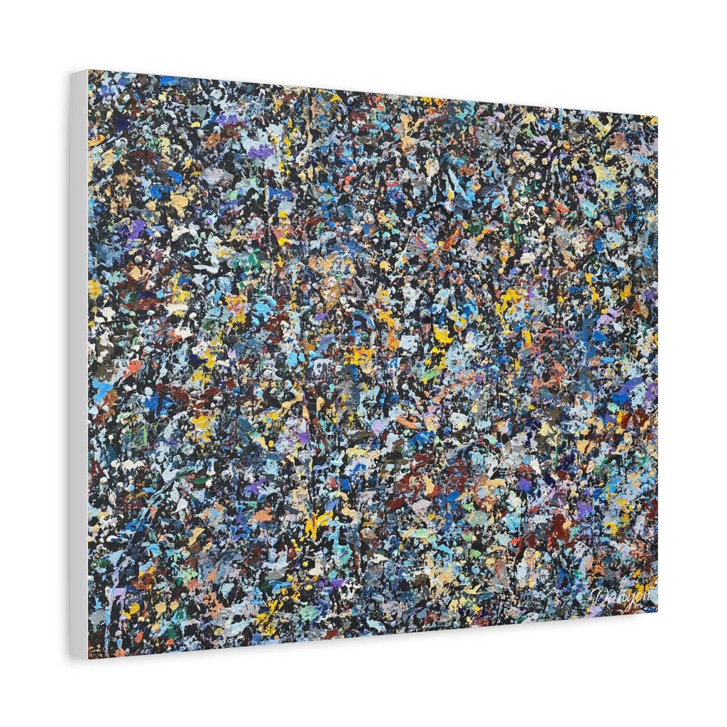 Abstract Speckle Art Canvas Print — Colorful Textured Modern Wall Decor