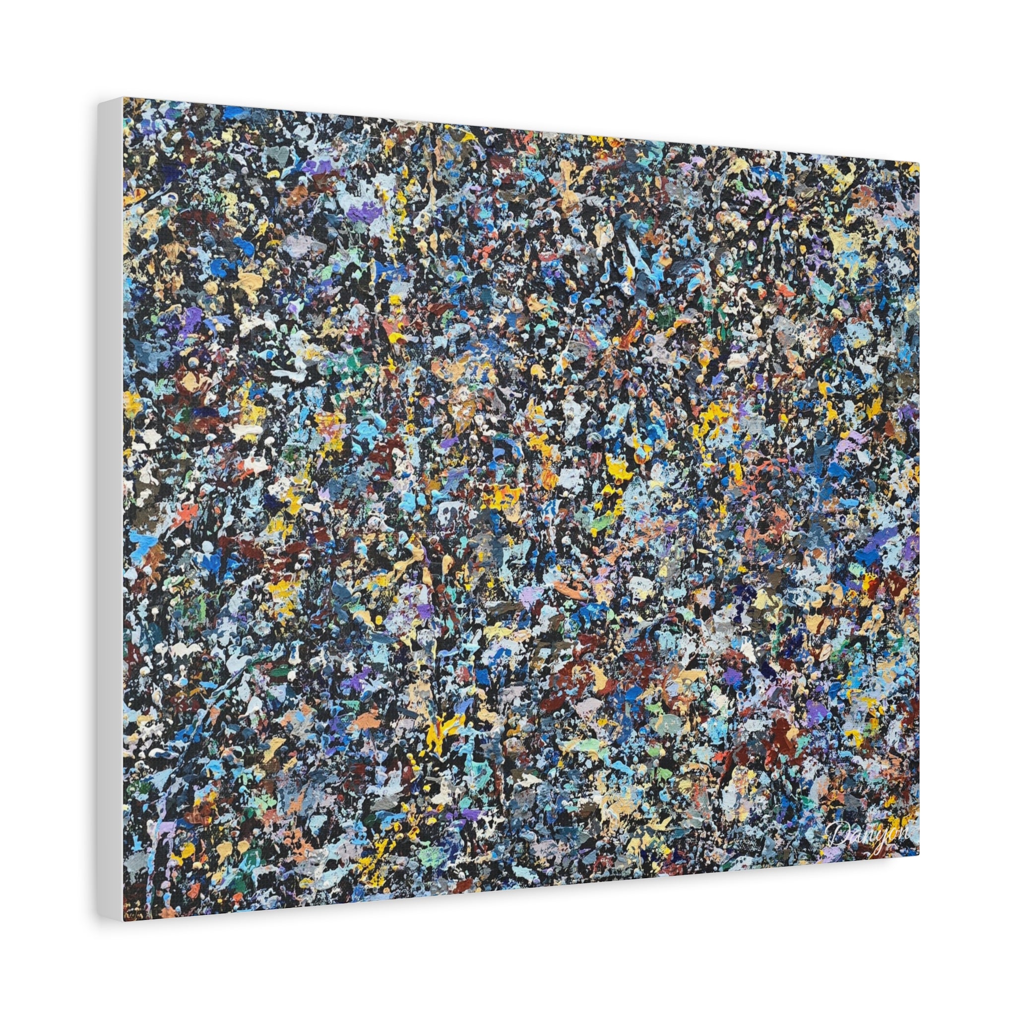 Abstract Speckle Art Canvas Print — Colorful Textured Modern Wall Decor