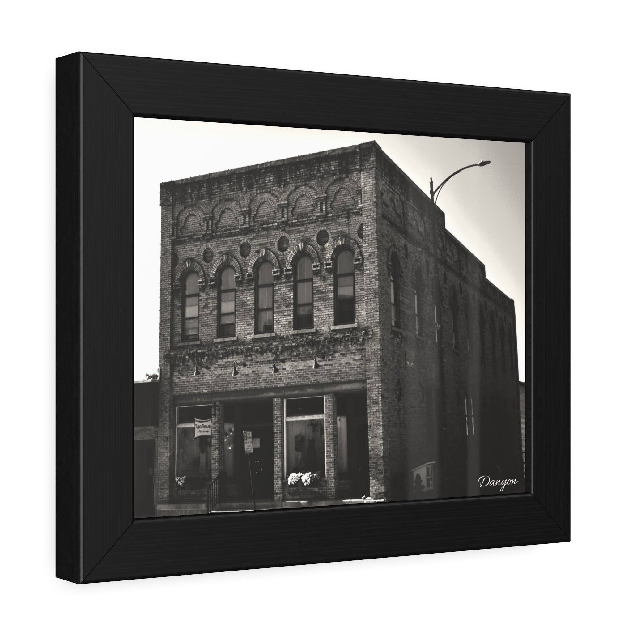 Framed Poster — Vintage Brick Facade Photography