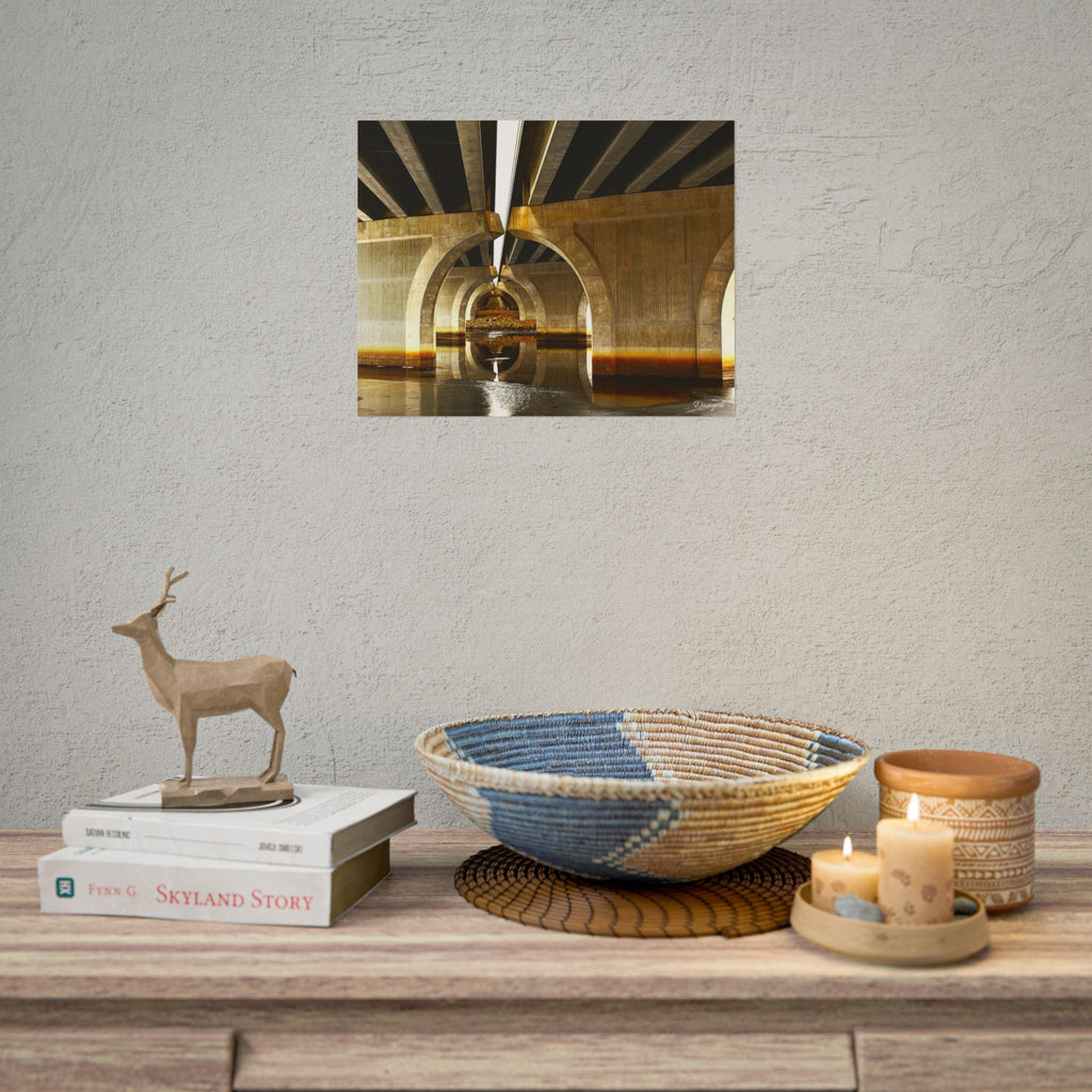 Architectural Bridge Poster — Underpass Concrete Arch Photography Print