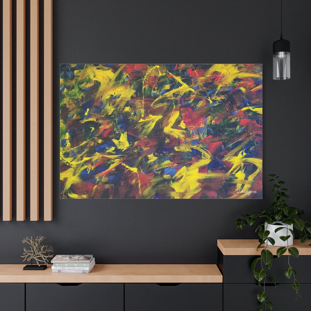 Abstract Color Burst Matte Canvas Print — Vibrant Stretched Wall Art