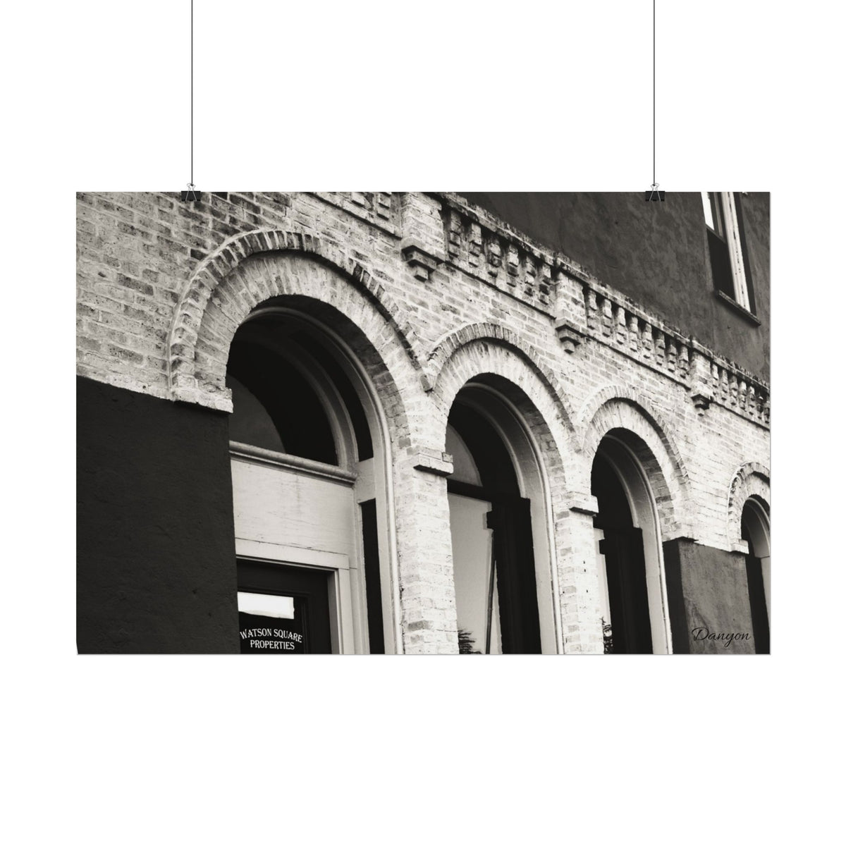 Rolled Poster — Vintage Black & White Arched Brick Architecture Print