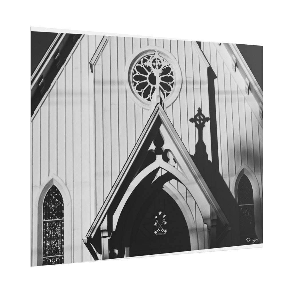 Gothic Church Black & White Rolled Poster