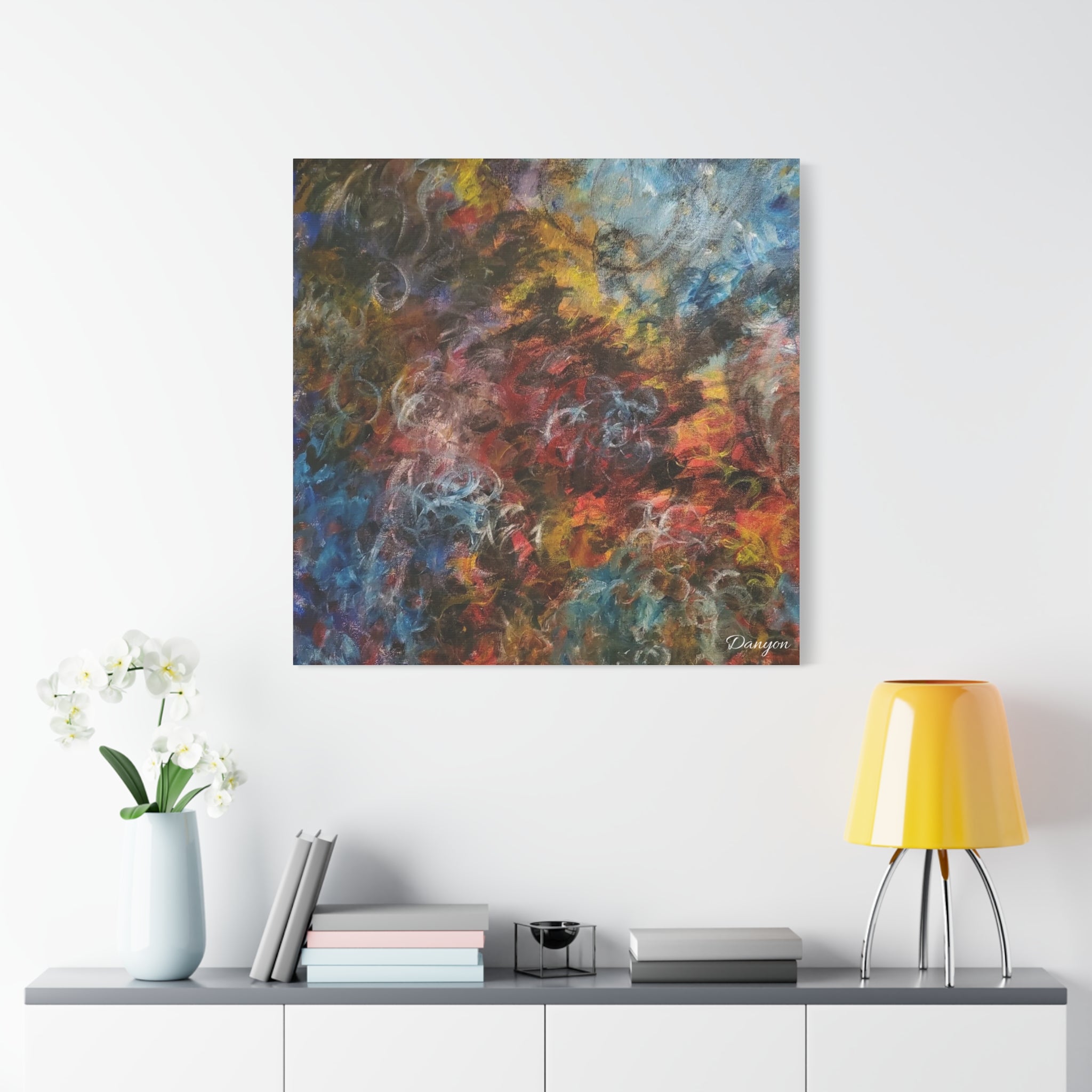 Abstract Colorful Swirl Matte Canvas Wall Art — Stretched 1.25"