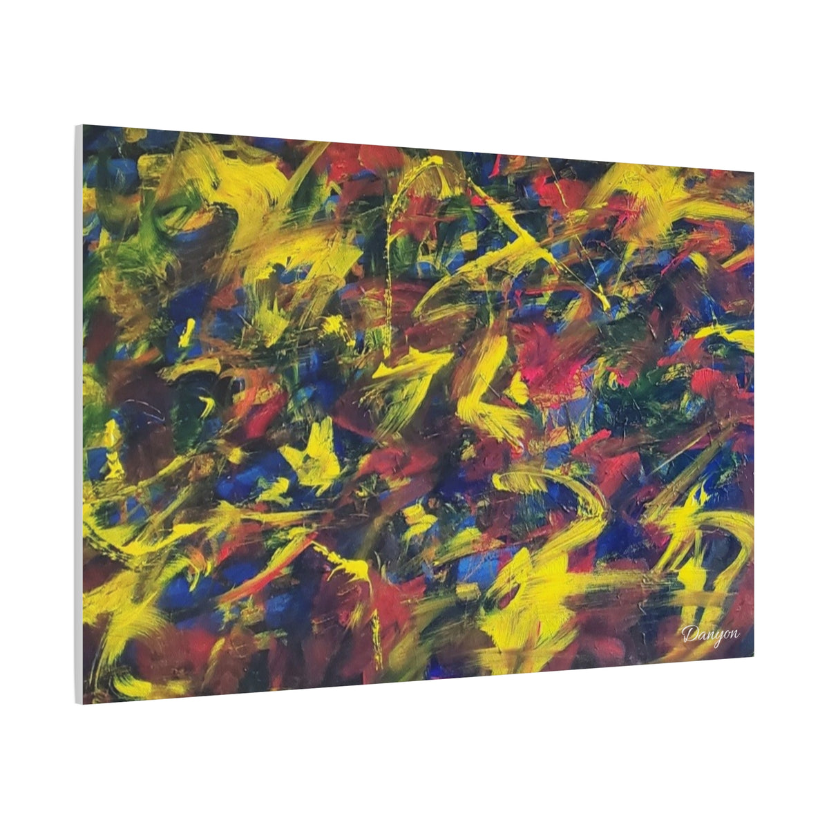 Abstract Color Burst Matte Canvas Print — Vibrant Stretched Wall Art