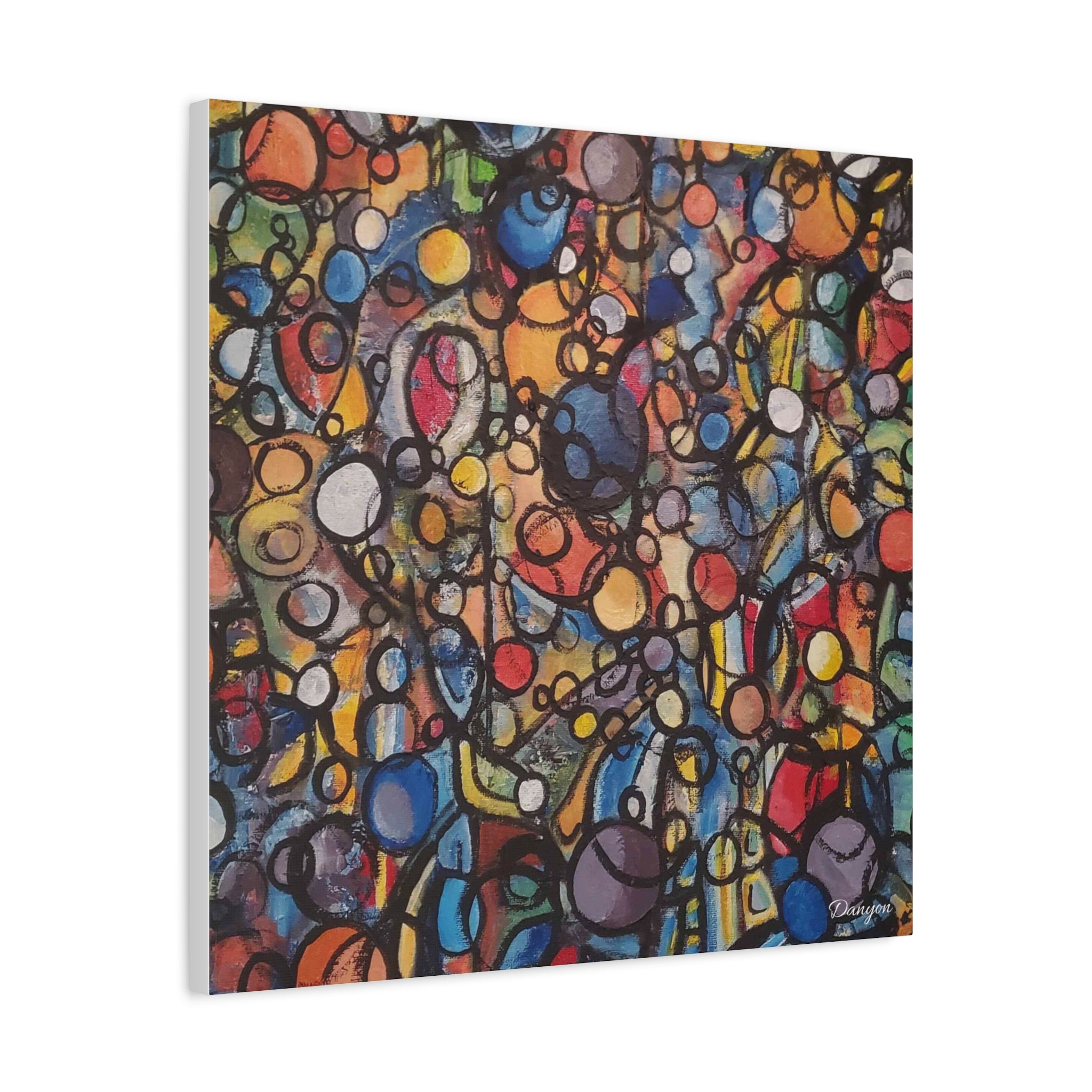 Abstract Colorful Bubbles Canvas