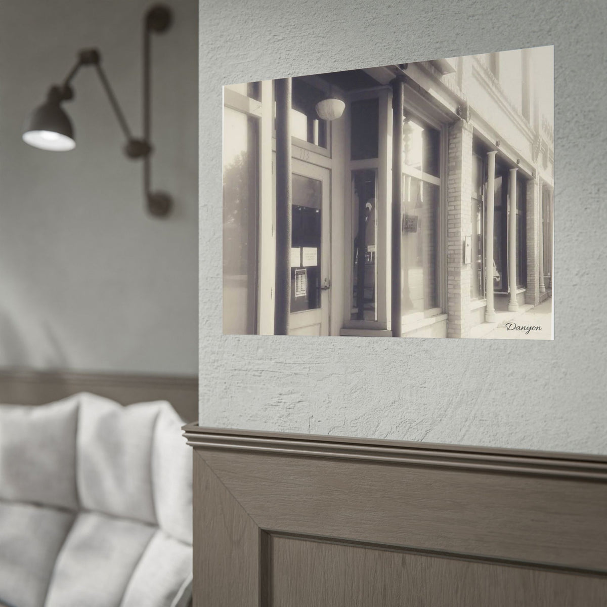 Vintage Main Street Rolled Poster – Sepia Downtown Storefront Wall Art