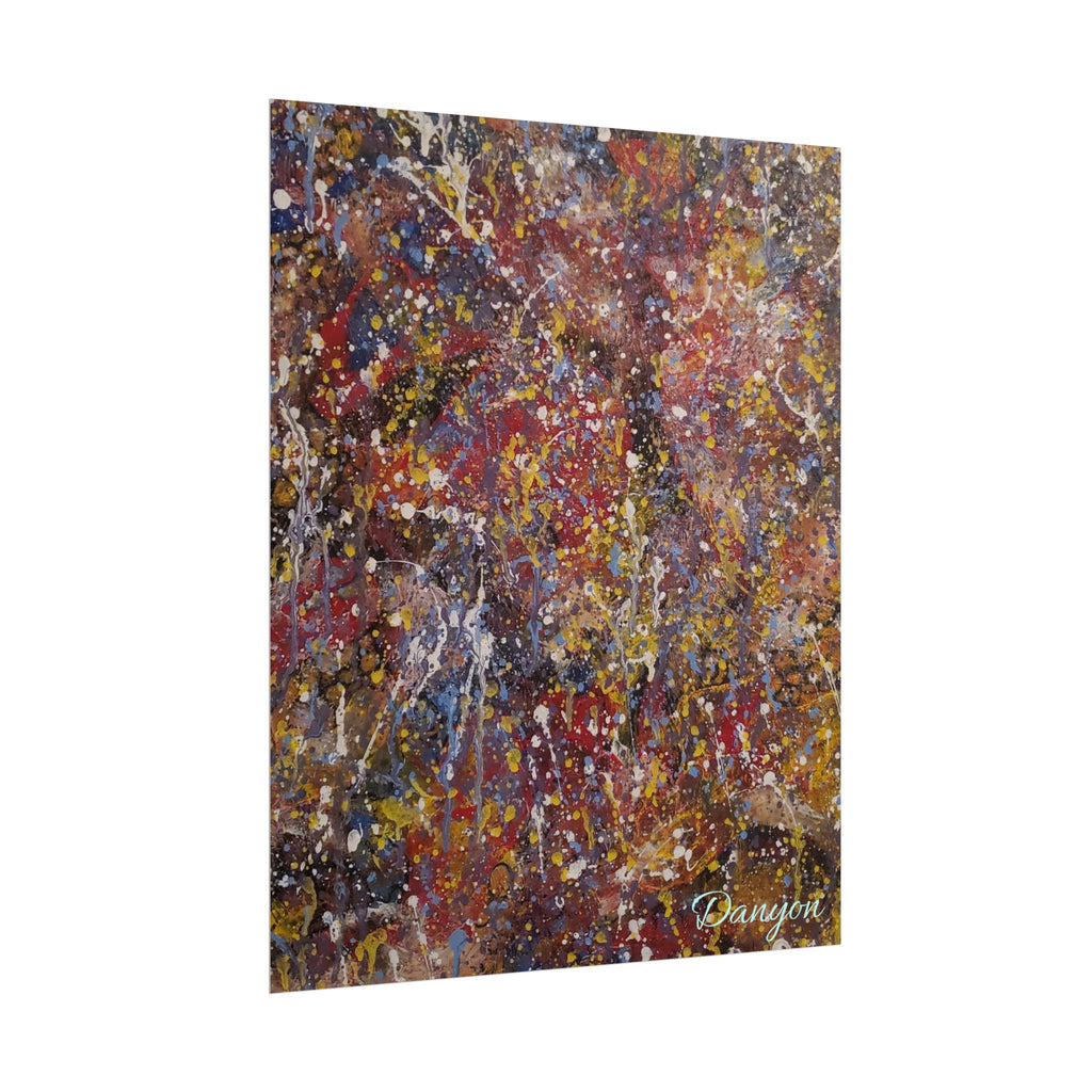 Abstract Splatter Art Poster — Colorful Drip Painting Rolled Poster