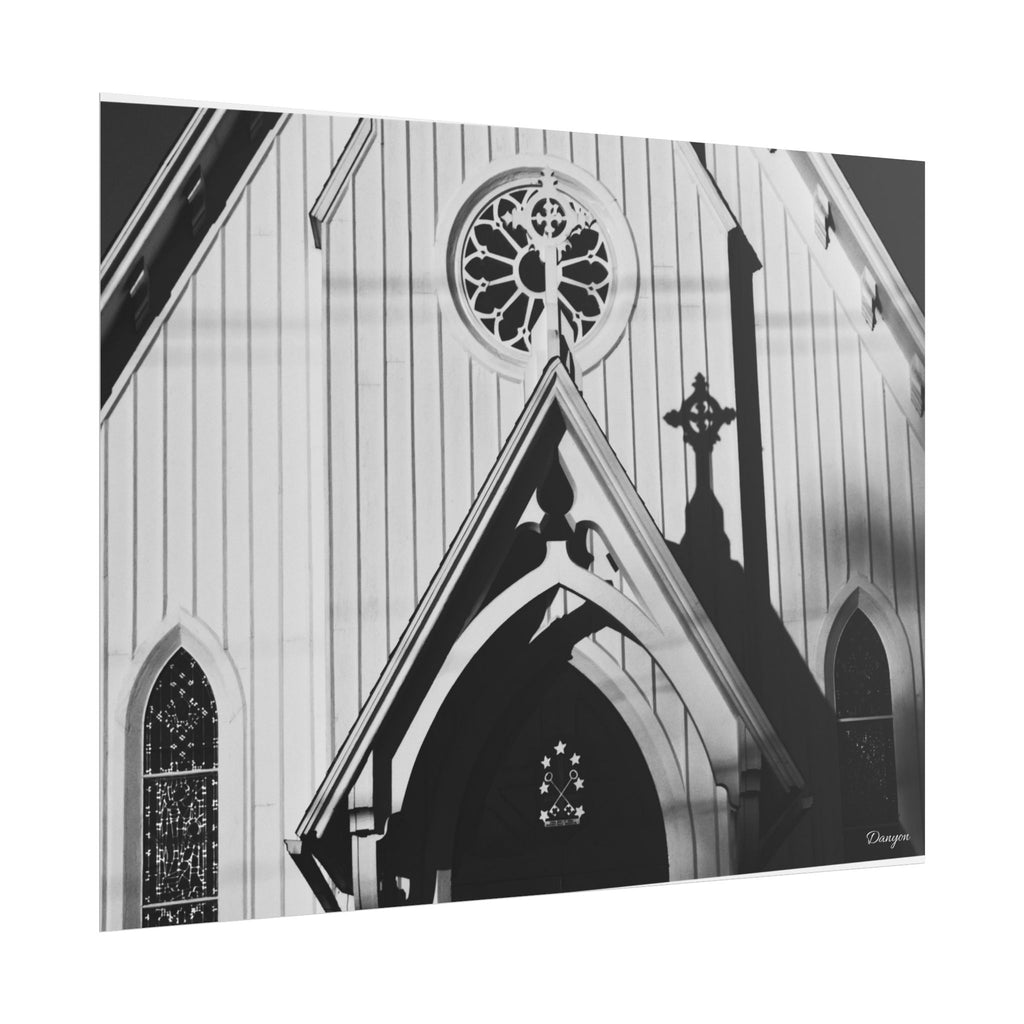 Gothic Church Black & White Rolled Poster