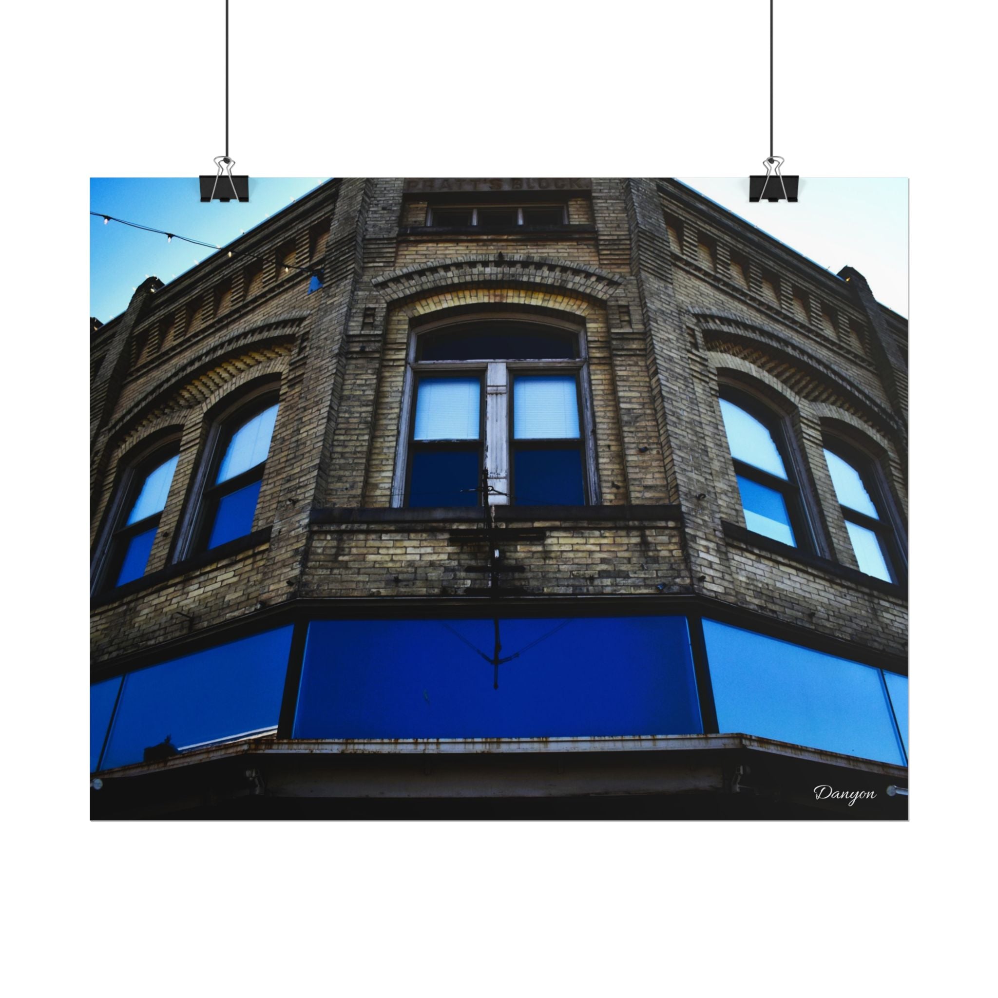 Rolled Poster — Vintage Cornerstone Building Photograph, Architectural Wall Art