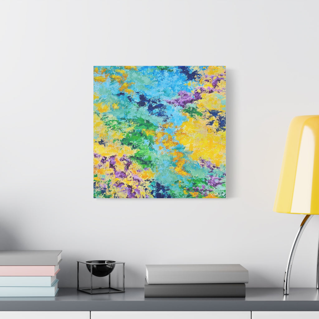 Vibrant Abstract Matte Canvas Art – Colorful Textured Wall Print