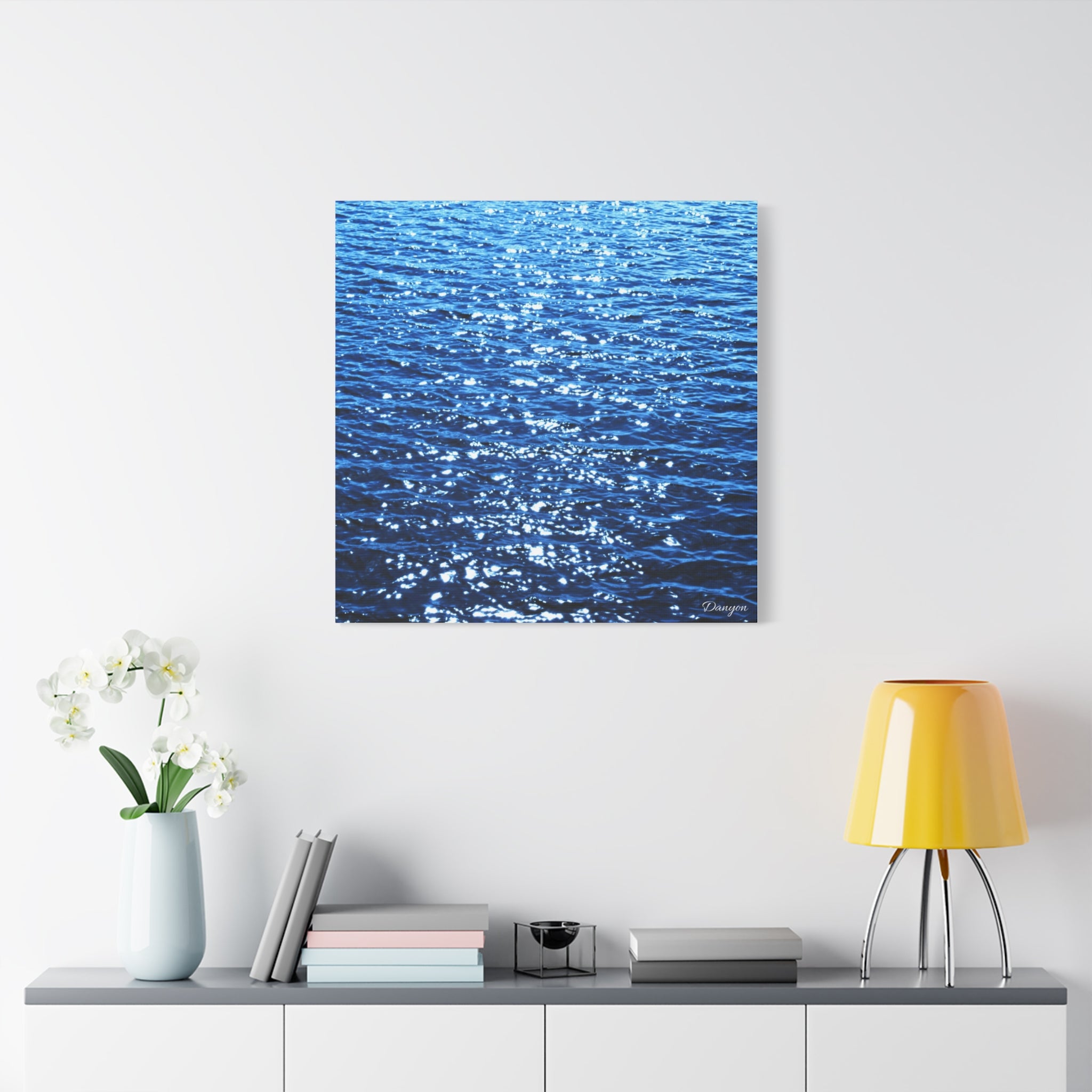 Matte Canvas Wall Art — Sparkling Blue Water Photography, Stretched 1.25"