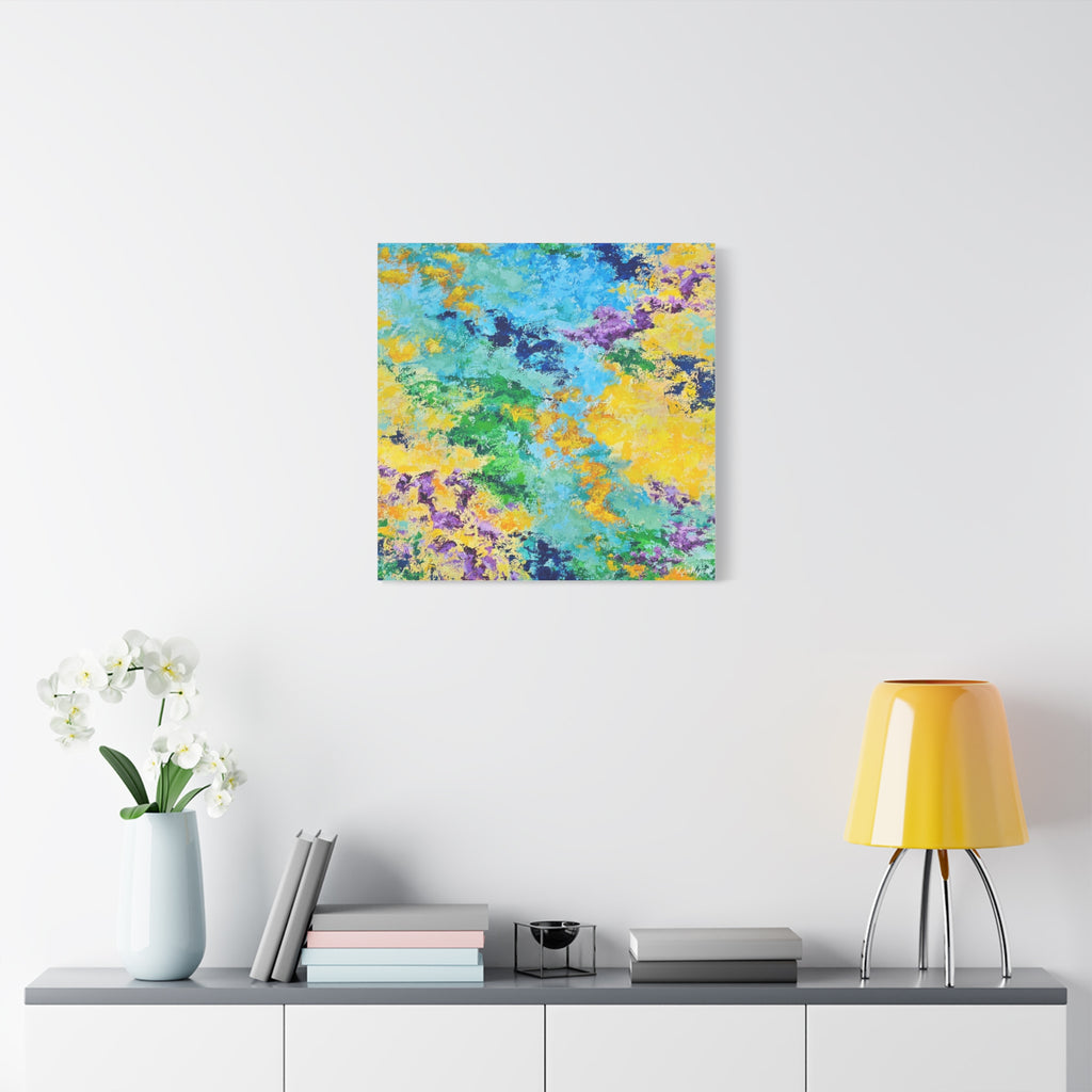 Vibrant Abstract Matte Canvas Art – Colorful Textured Wall Print