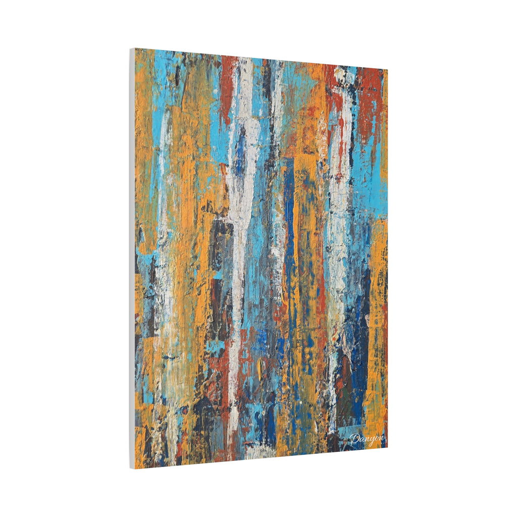 Abstract Urban Texture Matte Canvas Print — Colorful Vertical Brushstroke Wall Art