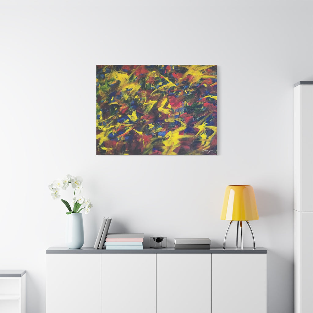 Abstract Color Burst Matte Canvas Print — Vibrant Stretched Wall Art