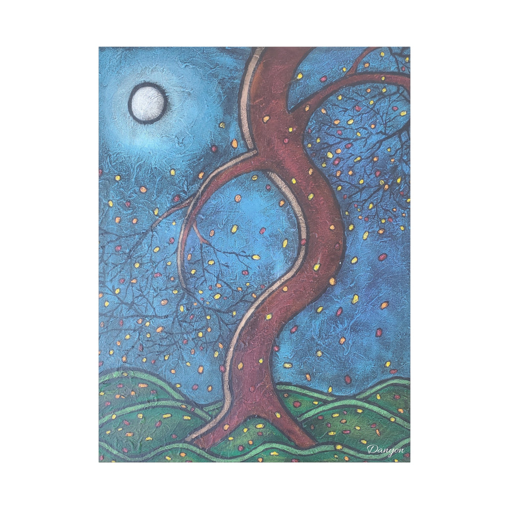 Abstract Tree Night Sky Matte Canvas Print — Stretched 1.25"