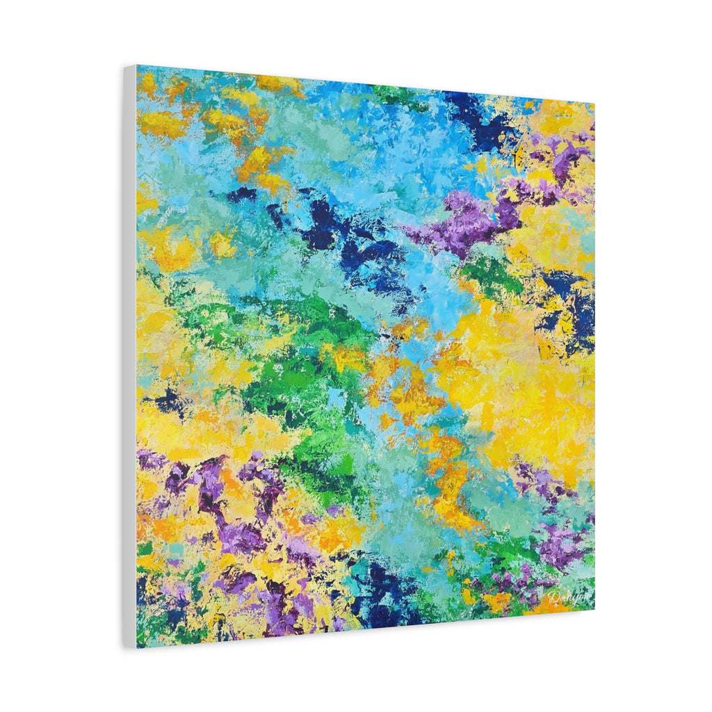 Vibrant Abstract Matte Canvas Art – Colorful Textured Wall Print