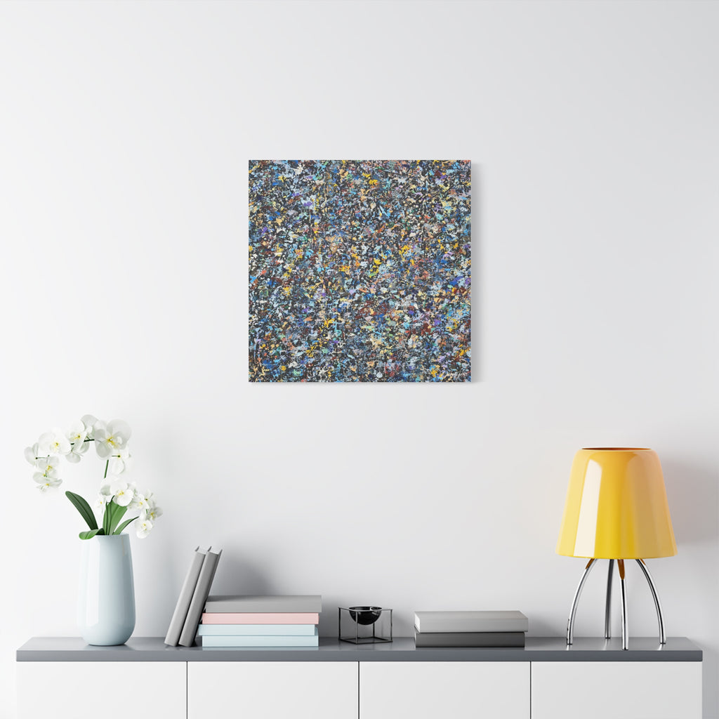 Abstract Speckle Art Canvas Print — Colorful Textured Modern Wall Decor