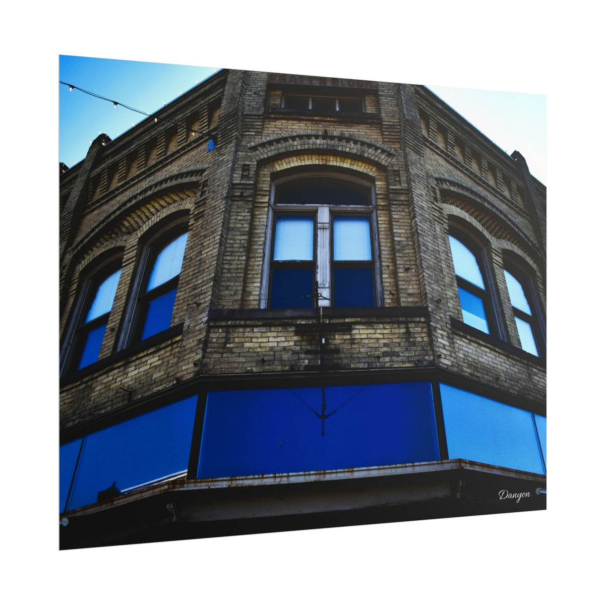 Rolled Poster — Vintage Cornerstone Building Photograph, Architectural Wall Art