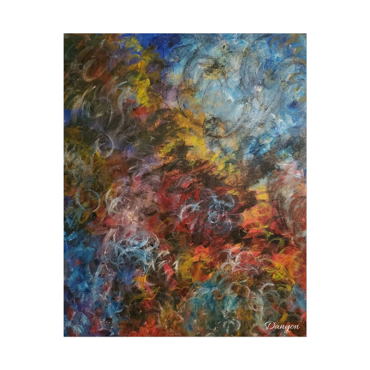 Abstract Color Storm Rolled Poster — Vibrant Swirl Art Print for Modern Home Decor