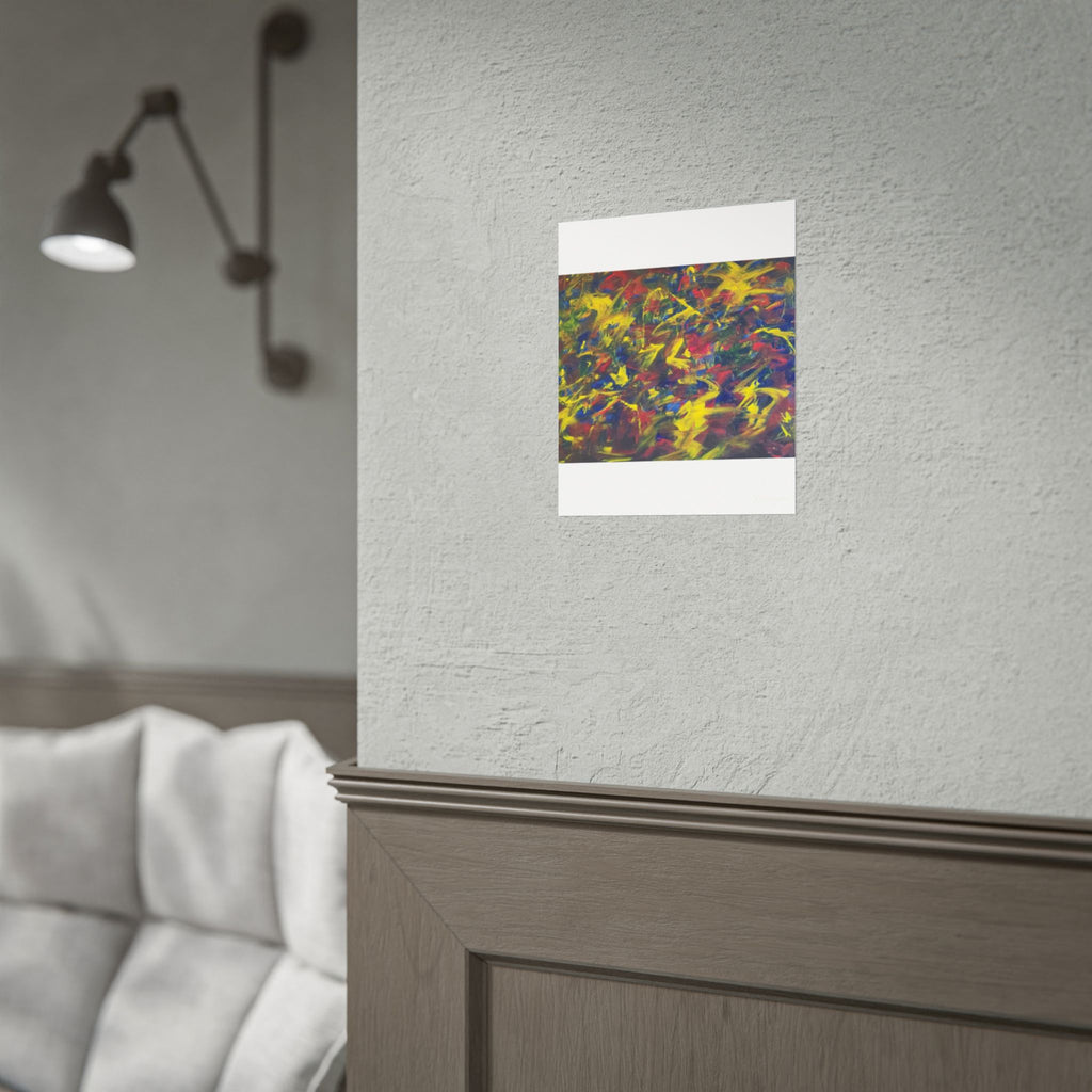 Abstract Expressionist Rolled Poster — Colorful Paint Splash Wall Art
