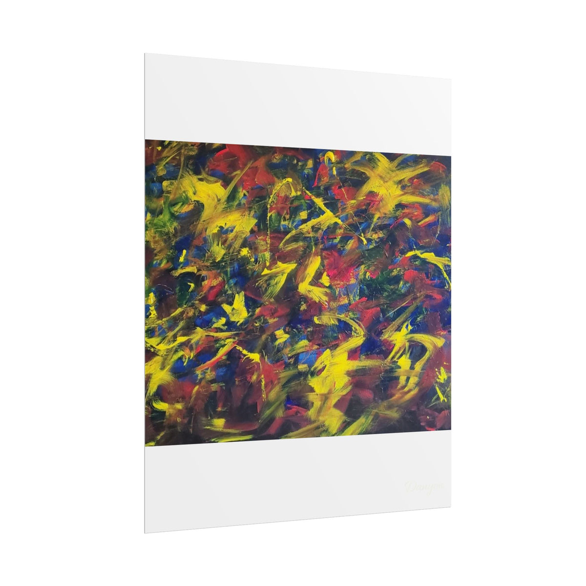 Abstract Expressionist Rolled Poster — Colorful Paint Splash Wall Art