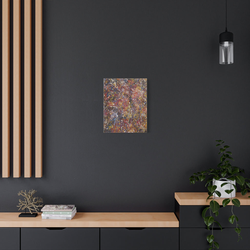 Abstract Splatter Art Canvas — Colorful Drip Painting on Stretched Matte Canvas