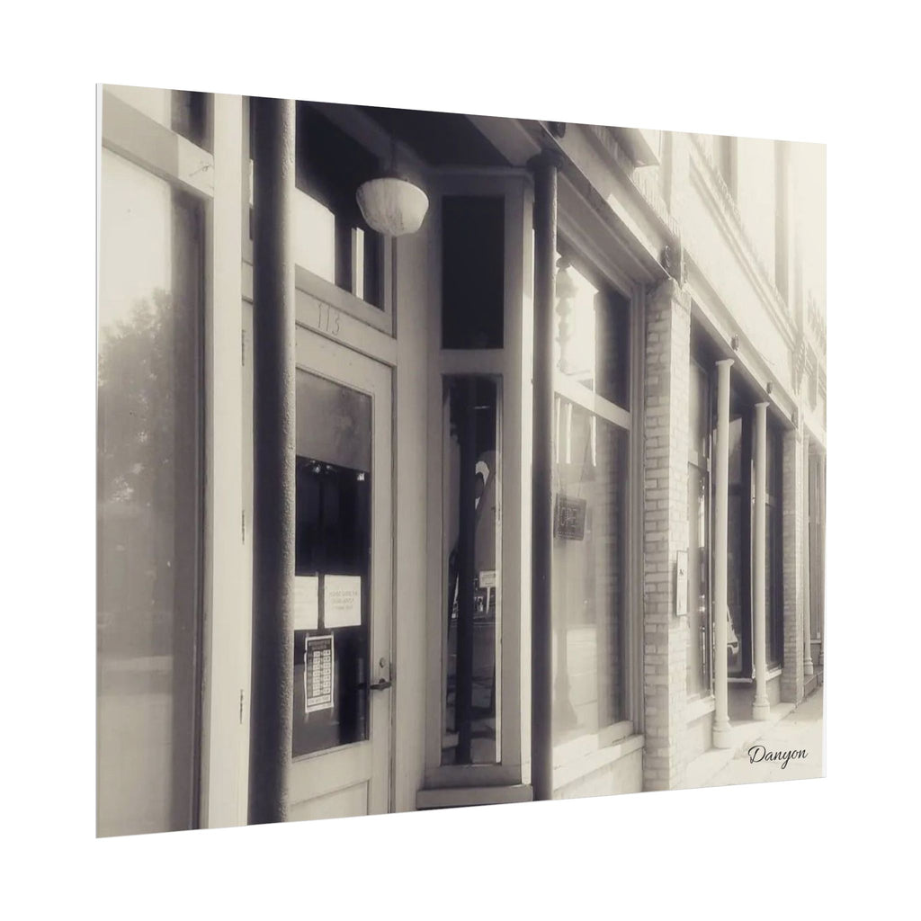 Vintage Main Street Rolled Poster – Sepia Downtown Storefront Wall Art