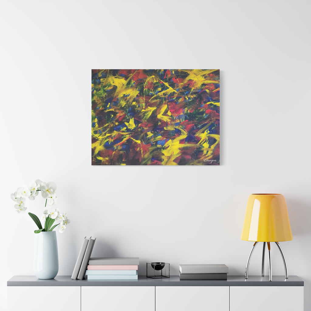 Abstract Color Burst Matte Canvas Print — Vibrant Stretched Wall Art