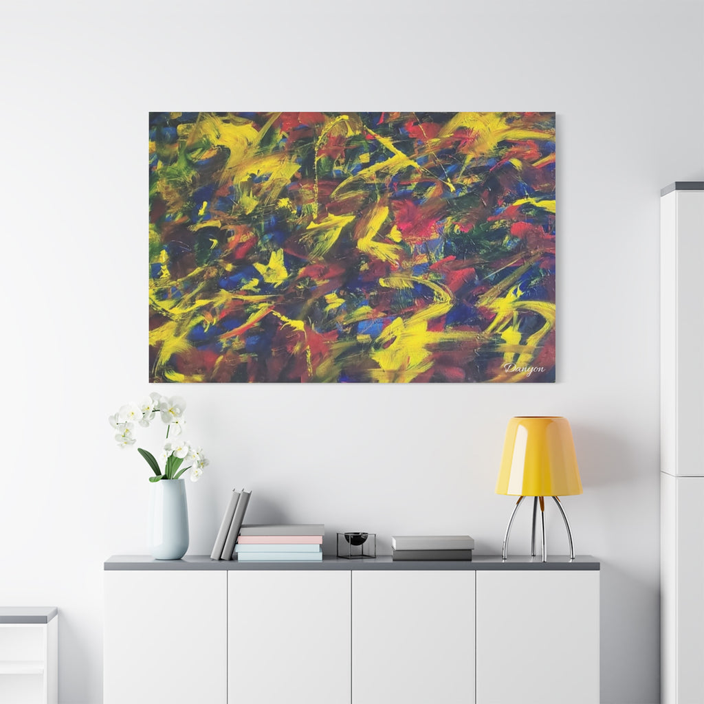 Abstract Color Burst Matte Canvas Print — Vibrant Stretched Wall Art