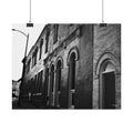 Vintage Brick Row Black & White Rolled Poster