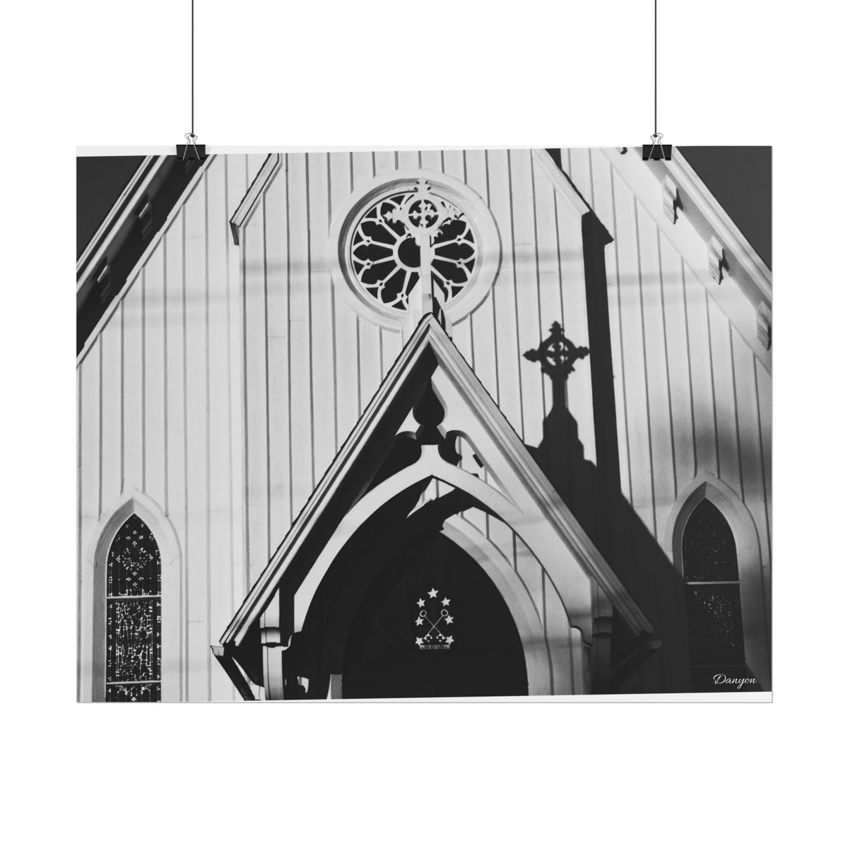 Gothic Church Black & White Rolled Poster