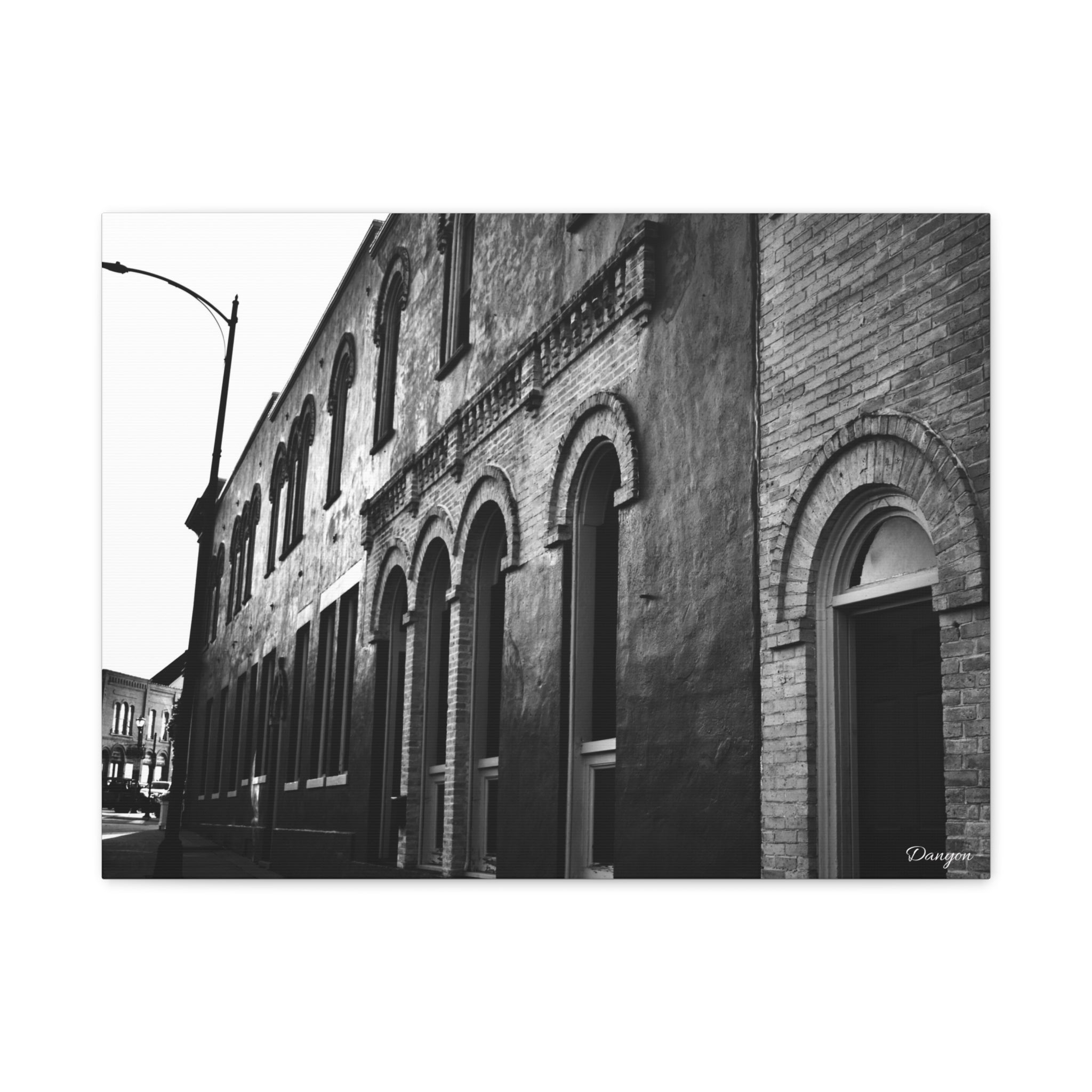 Black & White Historic Architecture Canvas Print — Urban Architecture Wall Art