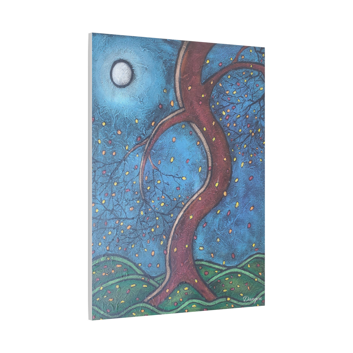 Abstract Tree Night Sky Matte Canvas Print — Stretched 1.25"