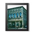 Framed Poster — Vintage Brick Downtown Building Photo (Vertical)
