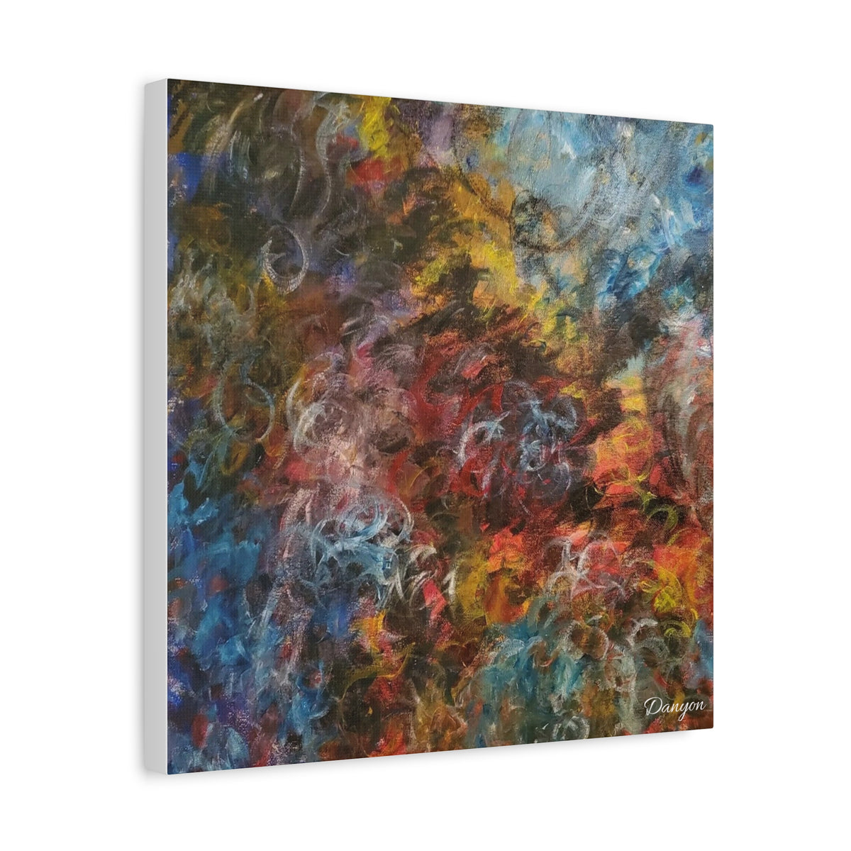 Abstract Colorful Swirl Matte Canvas Wall Art — Stretched 1.25"