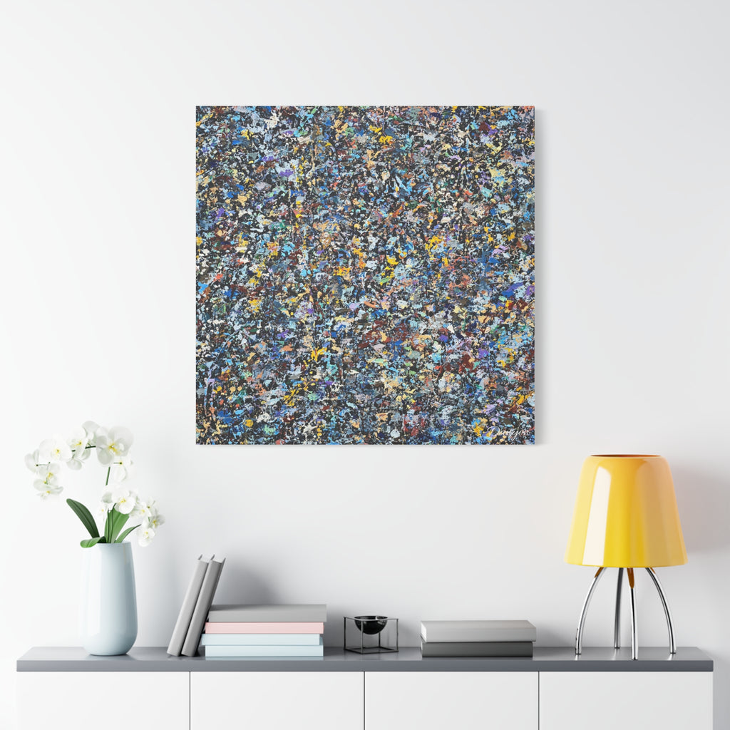 Abstract Speckle Art Canvas Print — Colorful Textured Modern Wall Decor