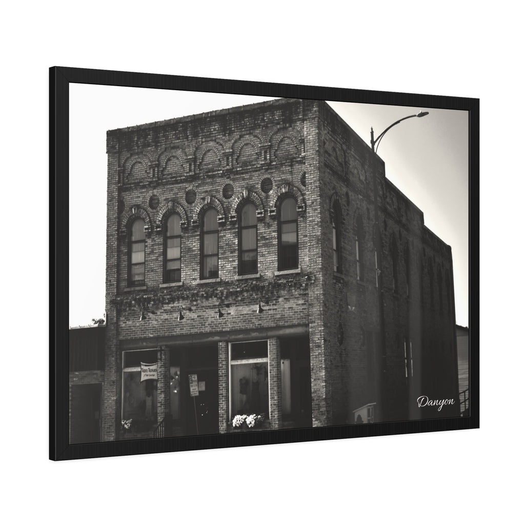 Framed Poster — Vintage Brick Facade Photography